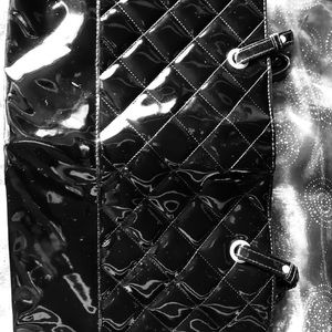 PRAI Shiny Black Vinyl Purse